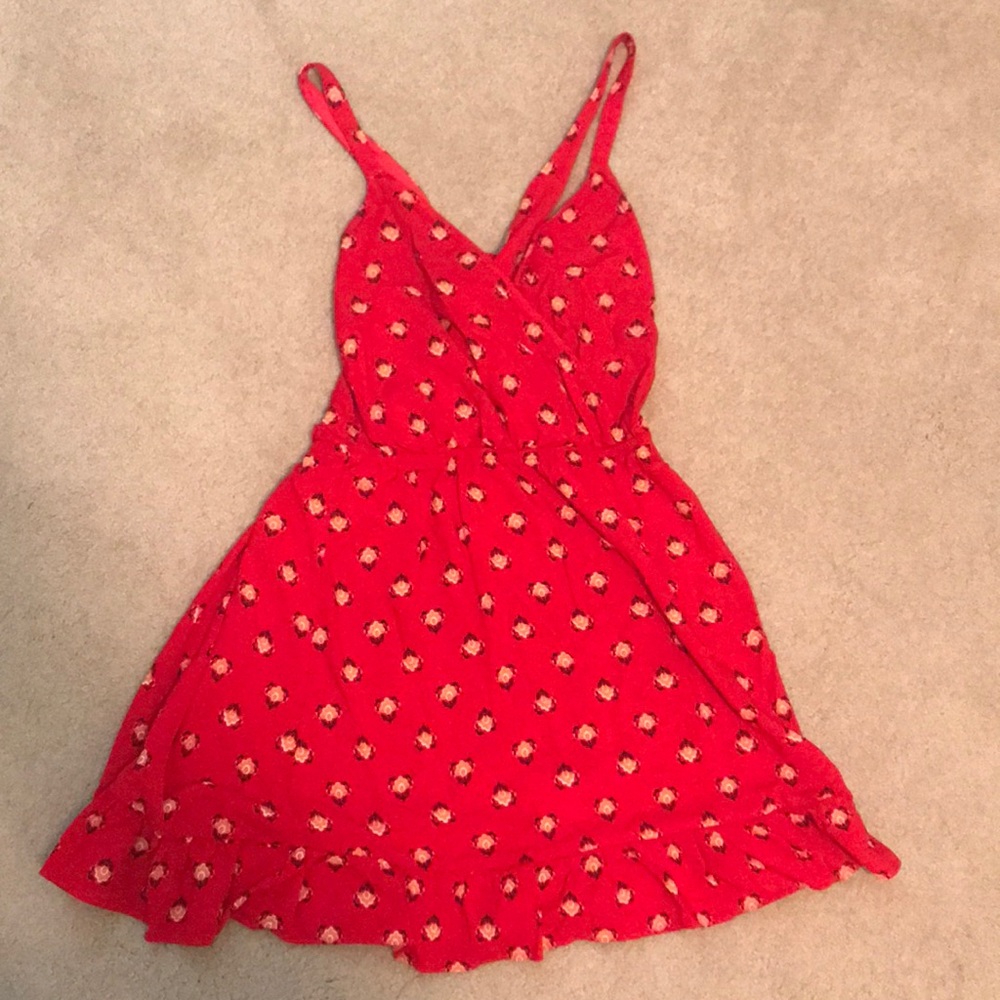 Express Red Ruffled Mini Dress